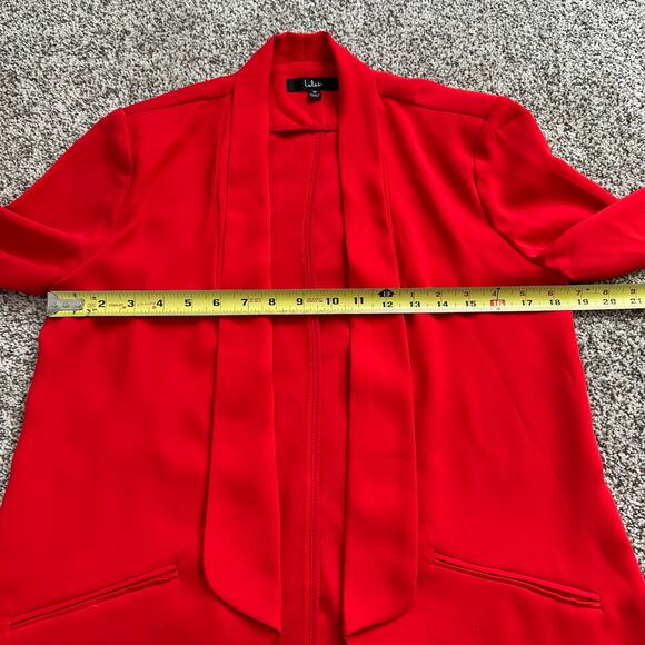 Lulu's Miss Punctuality red open-front blazer jacket size M - Picture 10 of 11